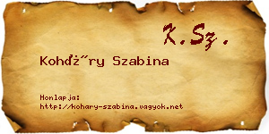 Koháry Szabina névjegykártya